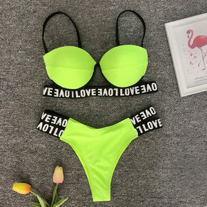 Letter strappy bikini